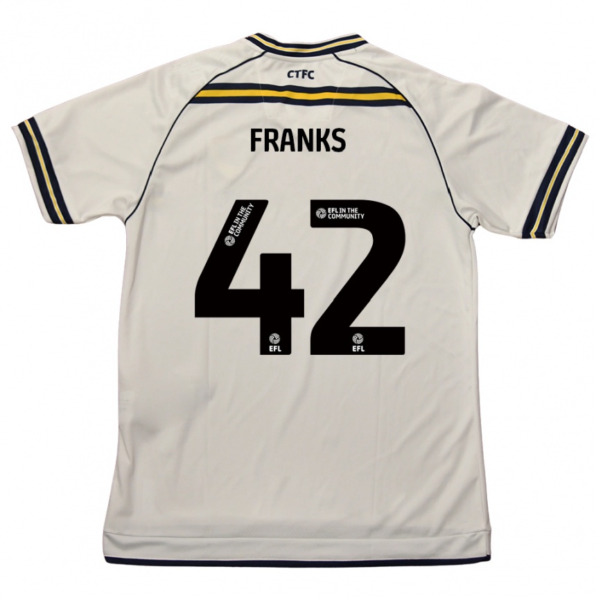 נשים כדורגל Jude Franks #42 לבן כחול נייבי הרחק ג'רזי 2025/26