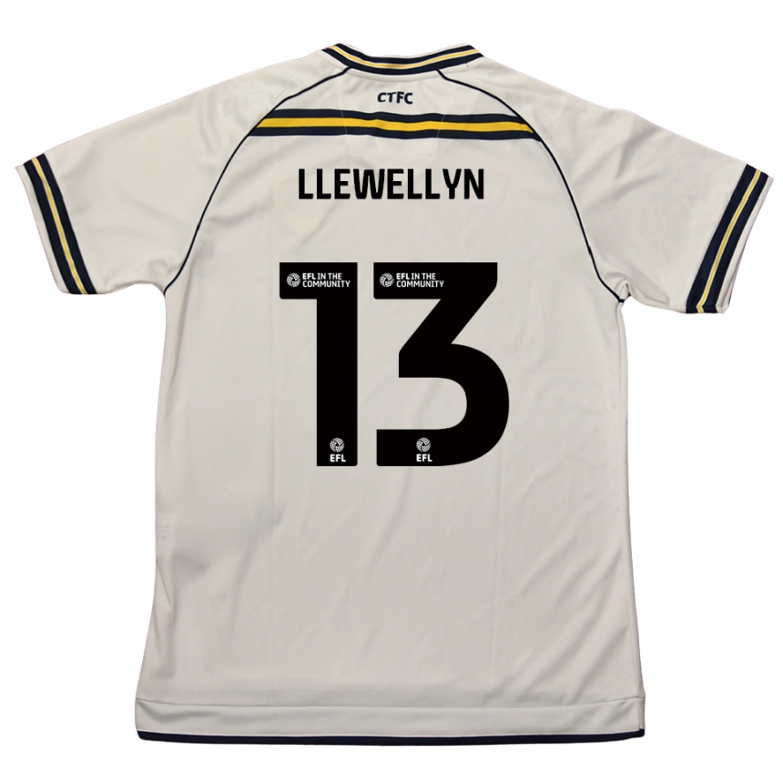 נשים כדורגל Ffion Llewellyn #13 לבן כחול נייבי הרחק ג'רזי 2025/26