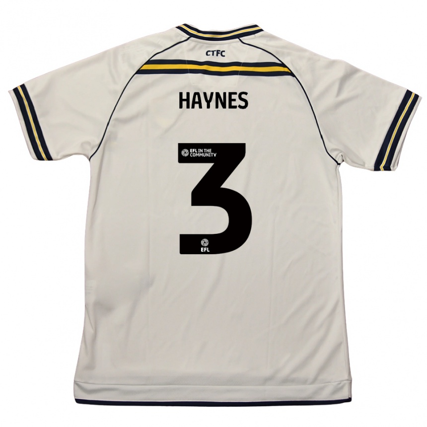 נשים כדורגל ראיין היינס #3 לבן כחול נייבי הרחק ג'רזי 2025/26