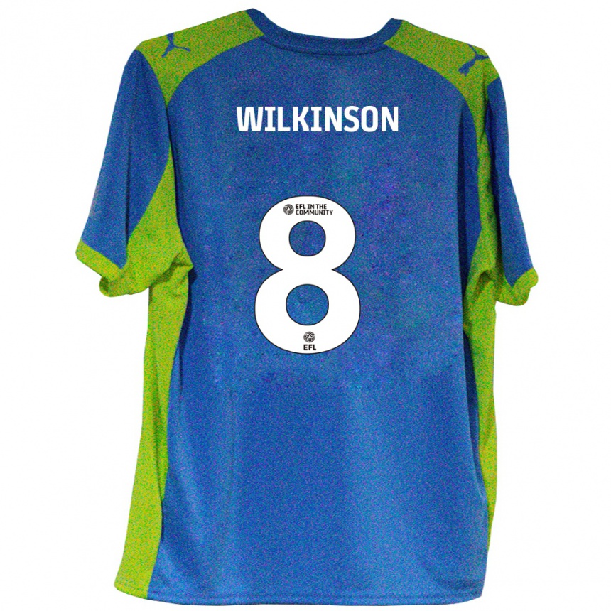 נשים כדורגל ריילי וילקינסון #8 תכלת צהוב הרחק ג'רזי 2025/26