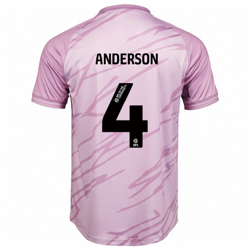 נשים כדורגל Tom Anderson #4 ורוד שחור הרחק ג'רזי 2025/26