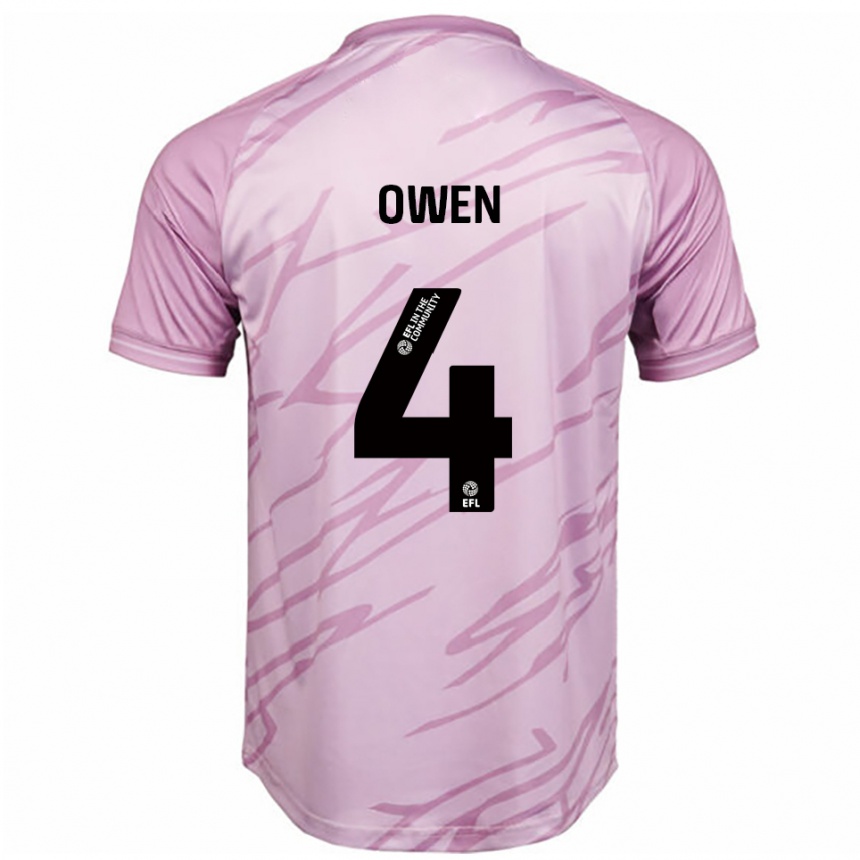 נשים כדורגל Vikki Owen #4 ורוד שחור הרחק ג'רזי 2025/26