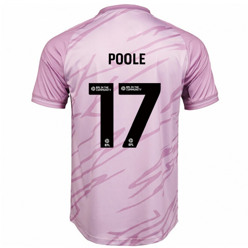 נשים כדורגל Mia Poole #17 ורוד שחור הרחק ג'רזי 2025/26