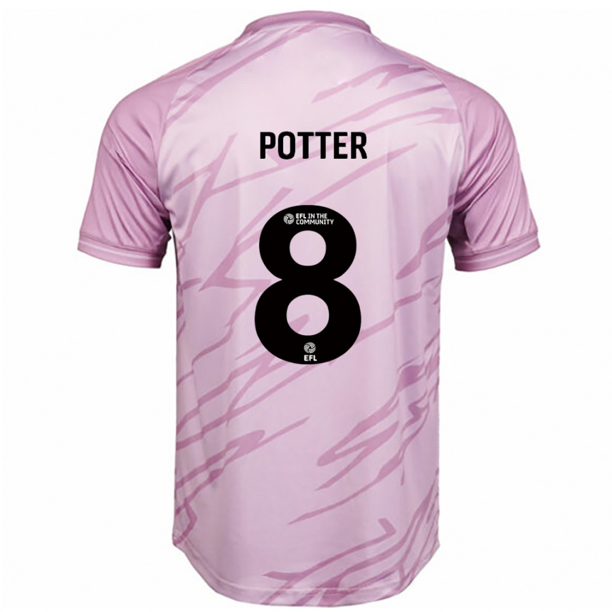 נשים כדורגל Milly Potter #8 ורוד שחור הרחק ג'רזי 2025/26