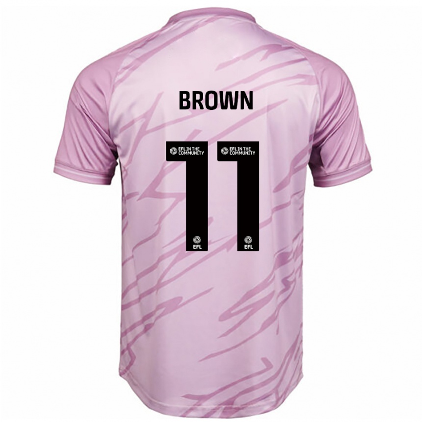 נשים כדורגל Lucy Brown #11 ורוד שחור הרחק ג'רזי 2025/26