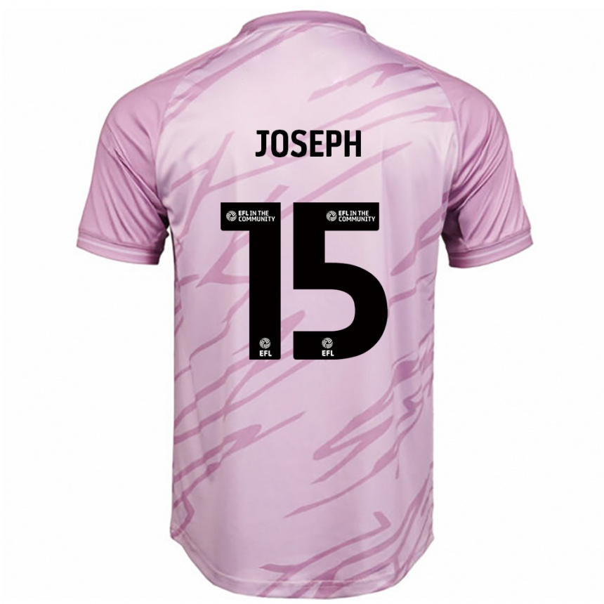 נשים כדורגל Megan Joseph #15 ורוד שחור הרחק ג'רזי 2025/26