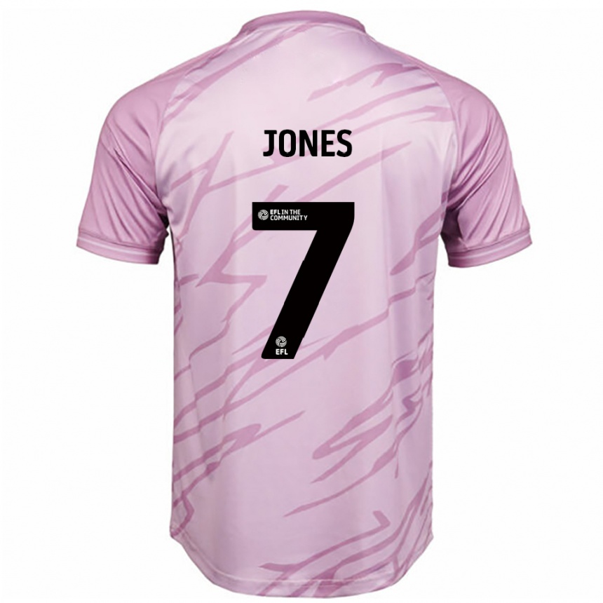 נשים כדורגל Maddie Jones #7 ורוד שחור הרחק ג'רזי 2025/26