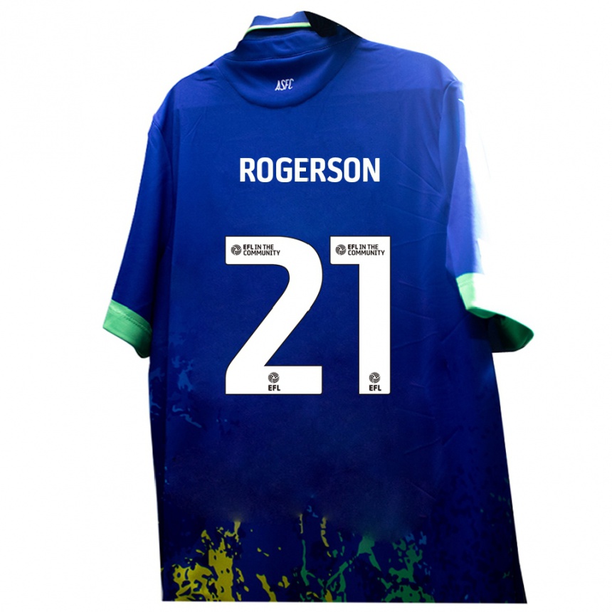 נשים כדורגל James Rogerson #21 כחול צהוב הרחק ג'רזי 2025/26