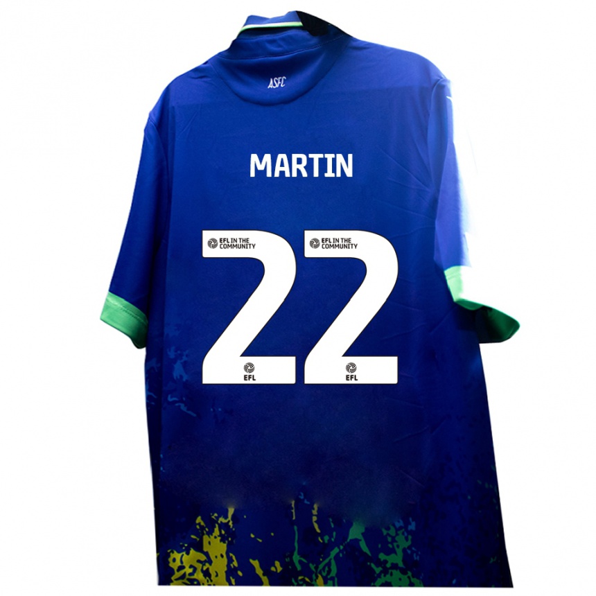 נשים כדורגל Dan Martin #22 כחול צהוב הרחק ג'רזי 2025/26