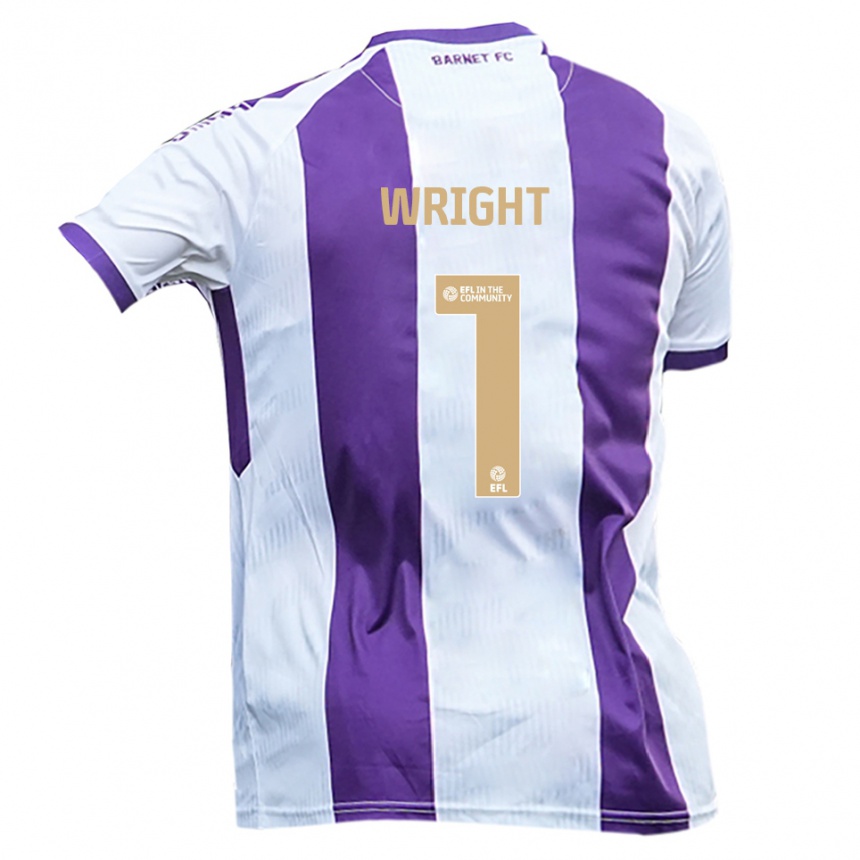 נשים כדורגל Joe Wright #1 לבן סגול הרחק ג'רזי 2025/26