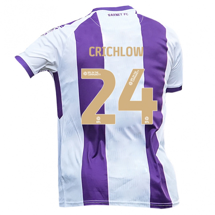 נשים כדורגל Romoney Crichlow #24 לבן סגול הרחק ג'רזי 2025/26