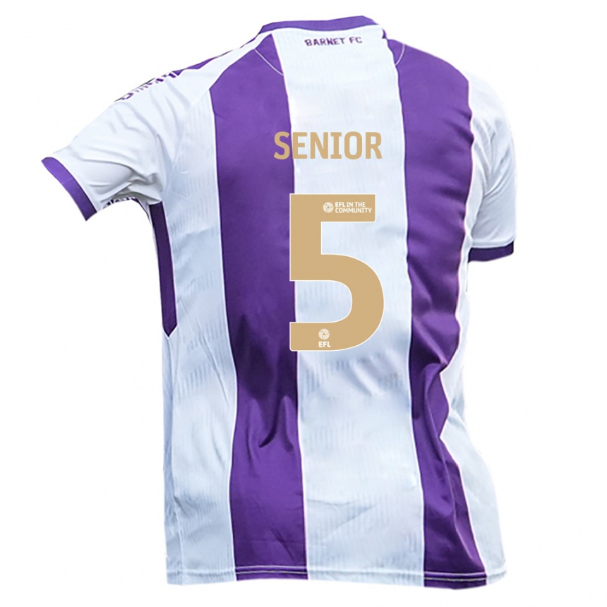 נשים כדורגל אדם שניור #5 לבן סגול הרחק ג'רזי 2025/26