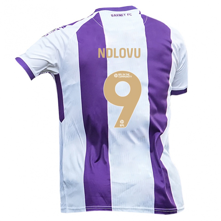 נשים כדורגל לי אנדלובו #9 לבן סגול הרחק ג'רזי 2025/26