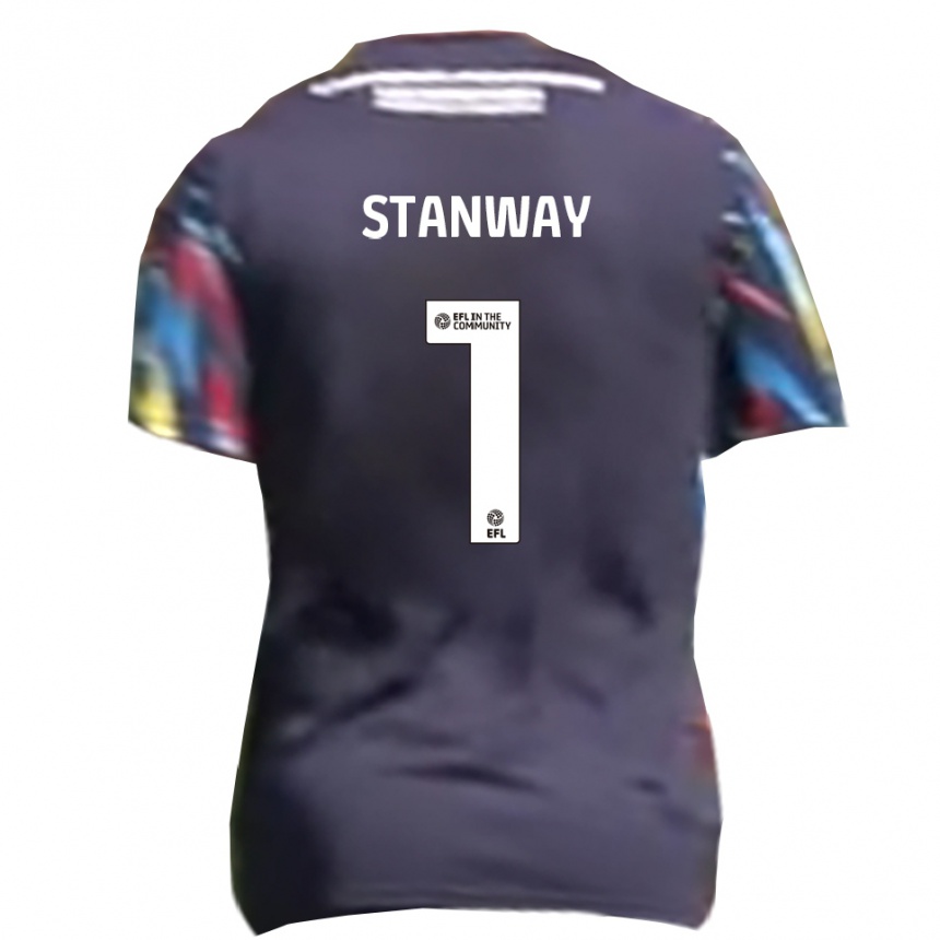 נשים כדורגל Wyll Stanway #1 כחול נייבי צהוב אדום הרחק ג'רזי 2025/26