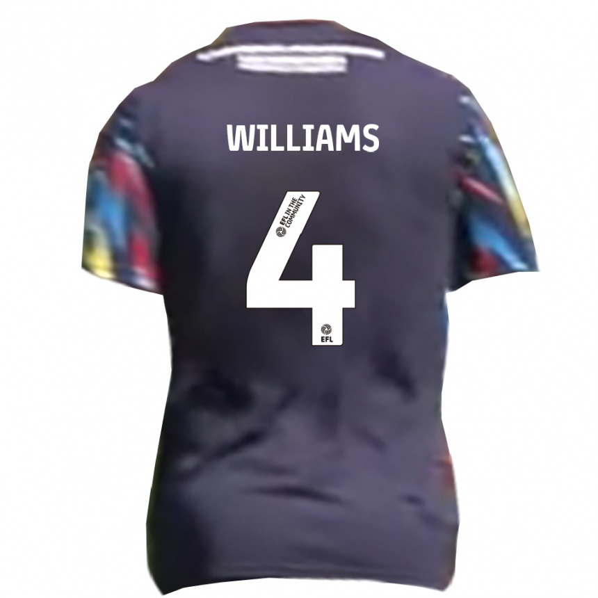 נשים כדורגל ג'ורדן וויליאמס #4 כחול נייבי צהוב אדום הרחק ג'רזי 2025/26