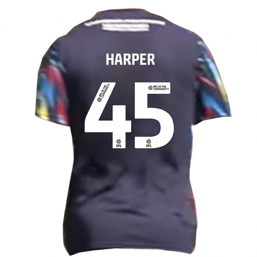 נשים כדורגל Rekeem Harper #45 כחול נייבי צהוב אדום הרחק ג'רזי 2025/26