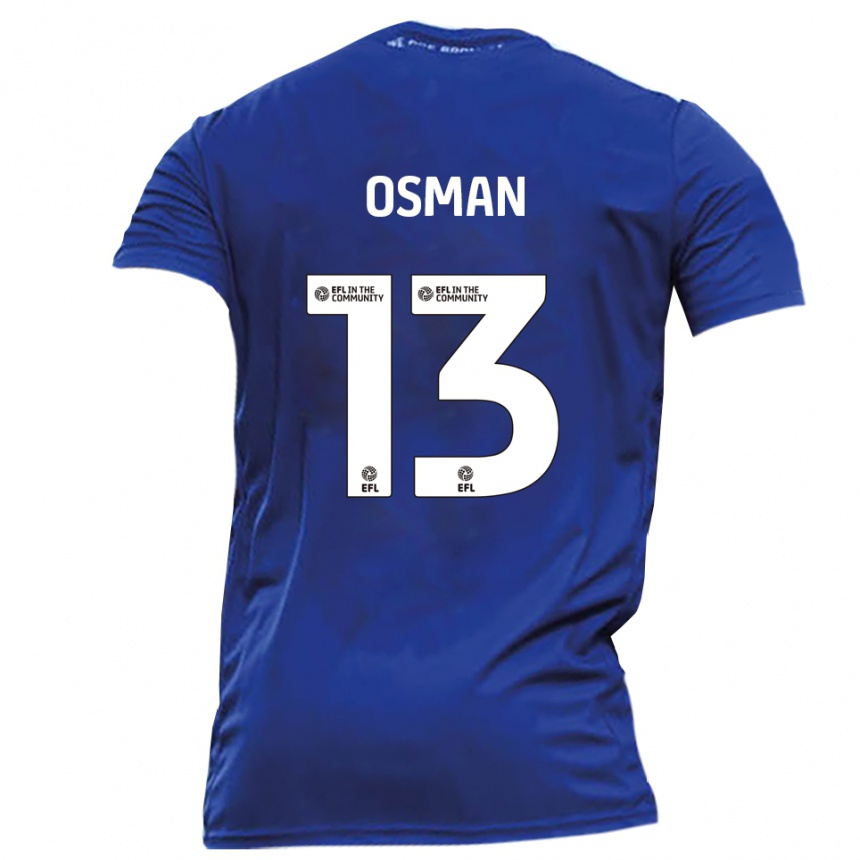 נשים כדורגל Cemal Osman #13 כחול לבן הרחק ג'רזי 2025/26