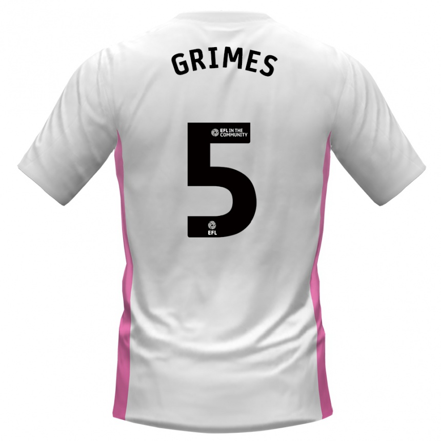 נשים כדורגל Jamie Grimes #5 לבן אדום הרחק ג'רזי 2025/26