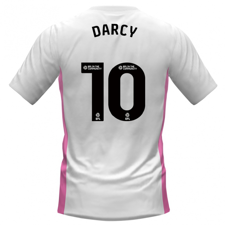 נשים כדורגל רונאן דארסי #10 לבן אדום הרחק ג'רזי 2025/26