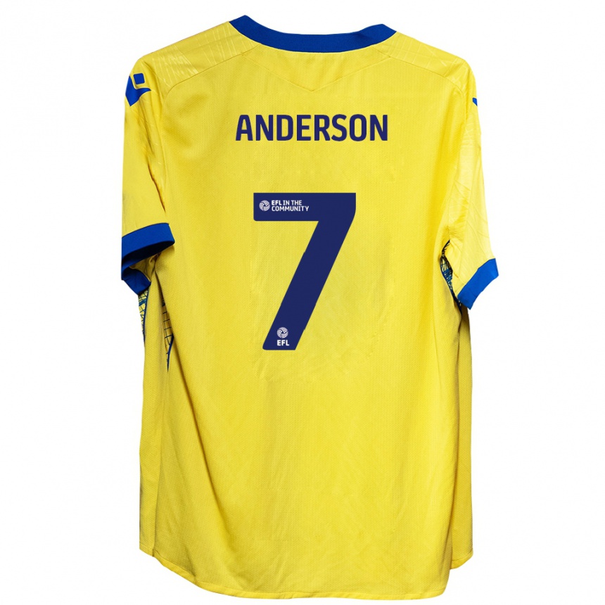 נשים כדורגל Harry Anderson #7 צהוב כחול הרחק ג'רזי 2025/26