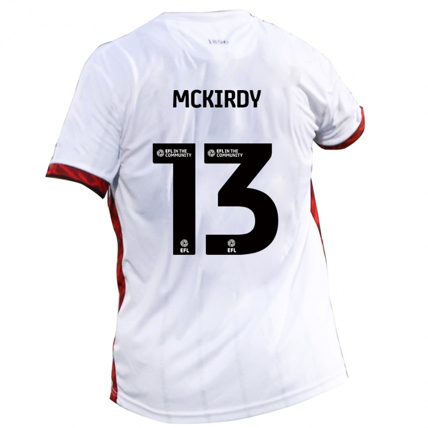 נשים כדורגל הארי מקירדי #13 לבן אדום שחור הרחק ג'רזי 2025/26