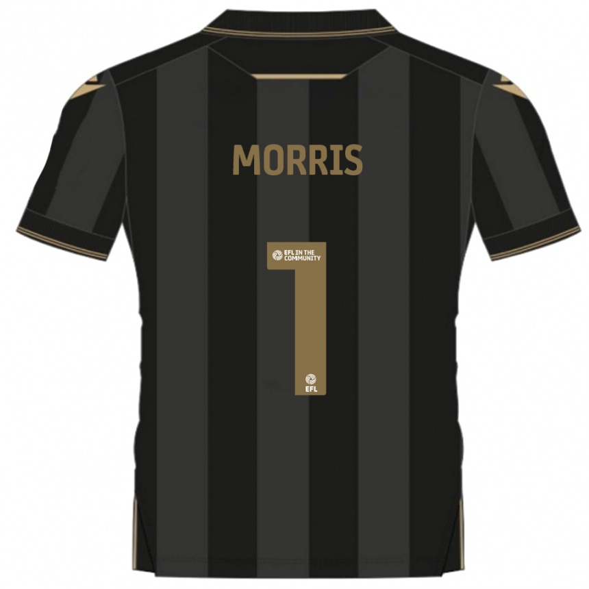 נשים כדורגל גלן מוריס #1 שחור זהב הרחק ג'רזי 2025/26
