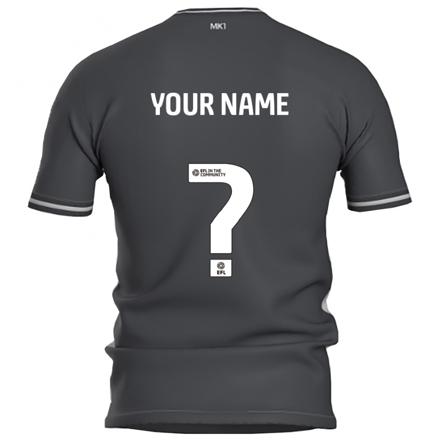 נשים כדורגל השם שלך #0 אפור כסוף הרחק ג'רזי 2025/26