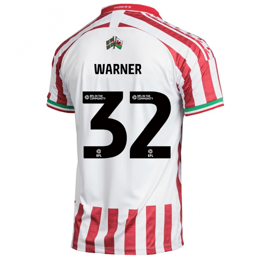 נשים כדורגל ג׳יידן וורנר #32 אדום לבן הרחק ג'רזי 2025/26