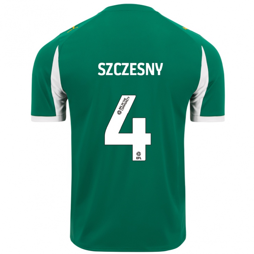 נשים כדורגל Nikos Szczesny #4 ירוק לבן הרחק ג'רזי 2025/26