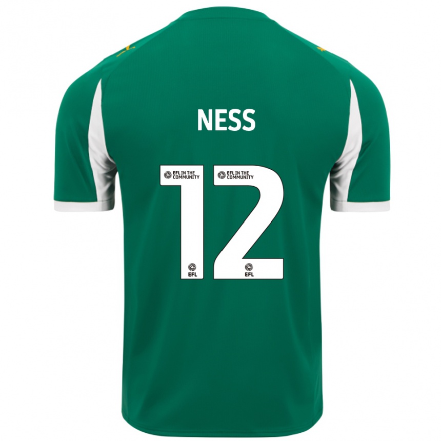 נשים כדורגל לוקאס נס #12 ירוק לבן הרחק ג'רזי 2025/26