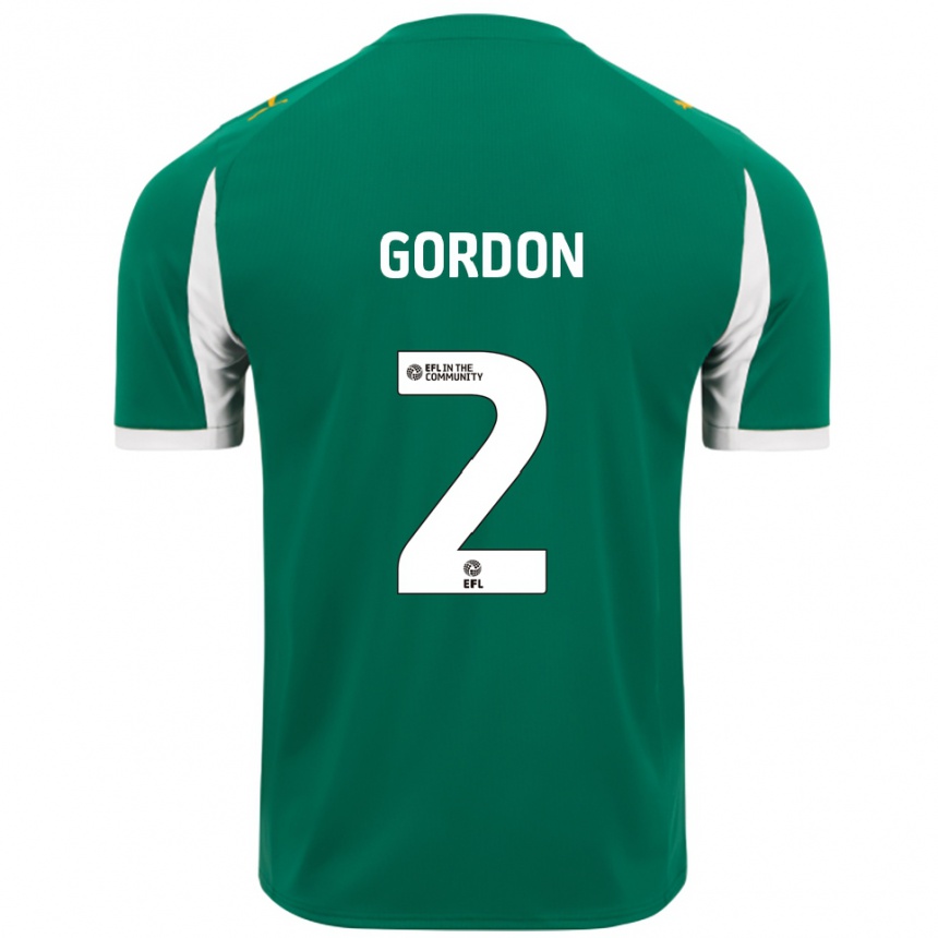 נשים כדורגל קלאן גורדון #2 ירוק לבן הרחק ג'רזי 2025/26