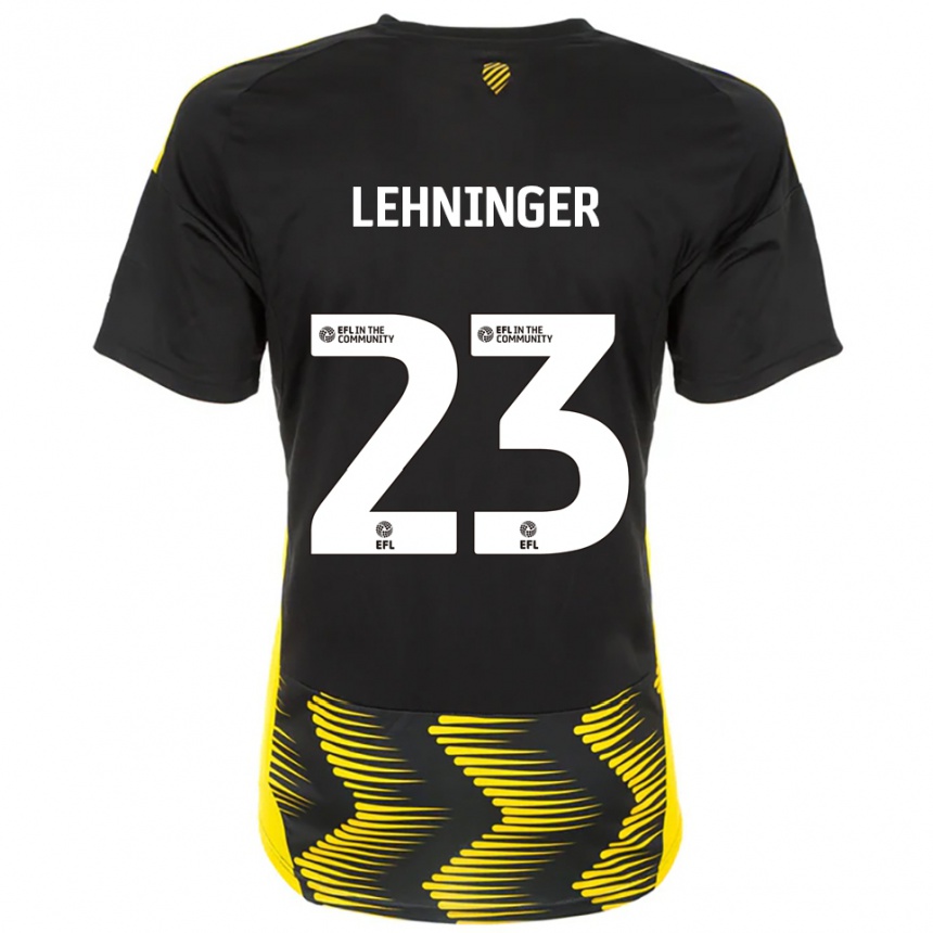 נשים כדורגל Saskia Lehninger #23 שחור צהוב הרחק ג'רזי 2025/26