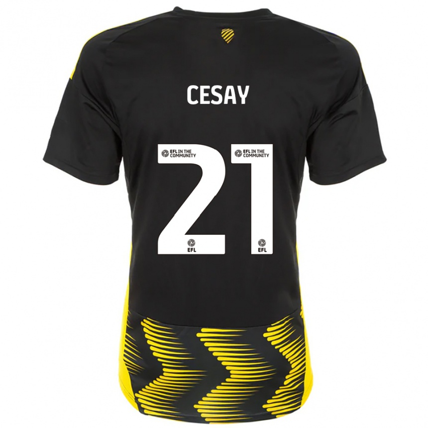 נשים כדורגל קאלום סיסאי #21 שחור צהוב הרחק ג'רזי 2025/26