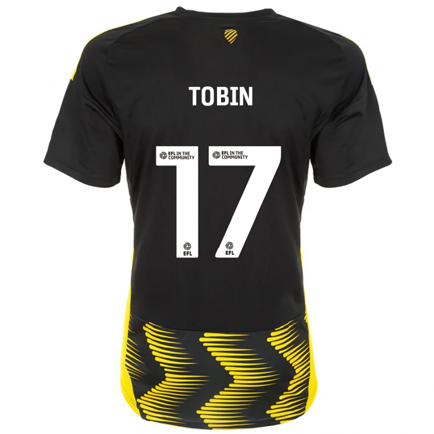 נשים כדורגל Laura Tobin #17 שחור צהוב הרחק ג'רזי 2025/26