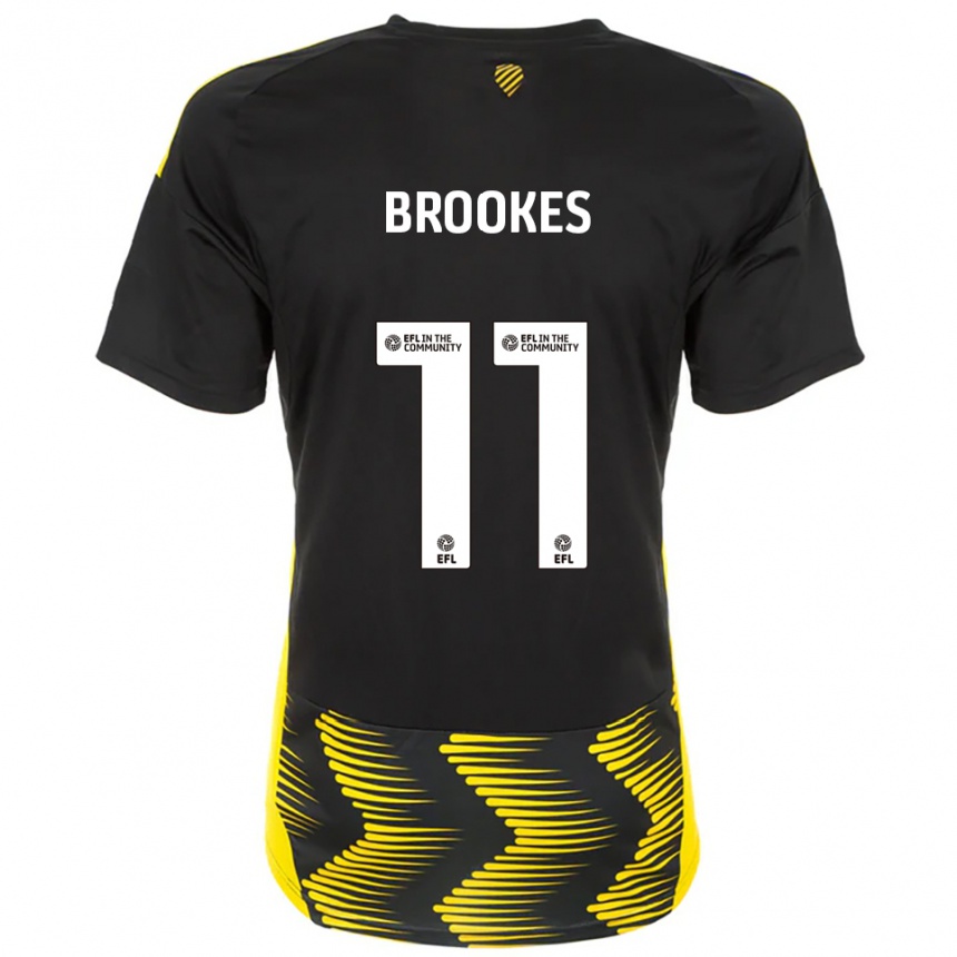 נשים כדורגל Evie Brookes #11 שחור צהוב הרחק ג'רזי 2025/26