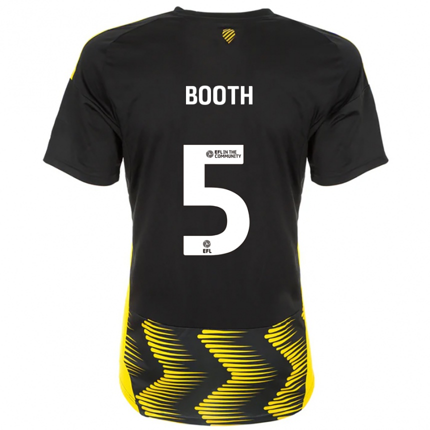 נשים כדורגל Lailah Booth #5 שחור צהוב הרחק ג'רזי 2025/26