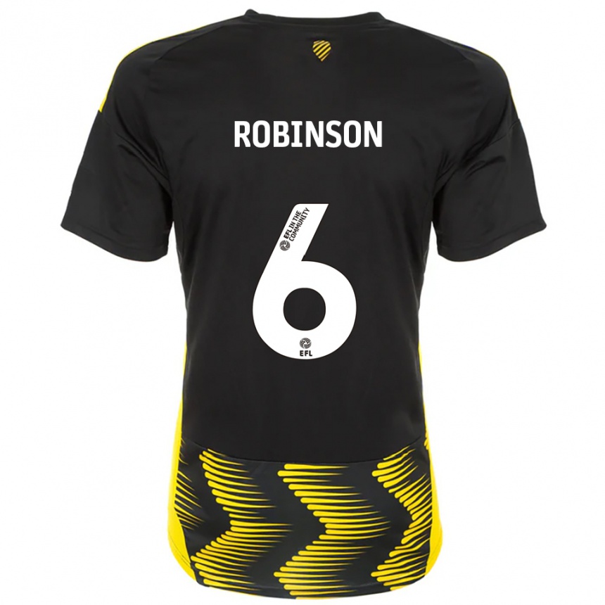 נשים כדורגל לילי רובינסון #6 שחור צהוב הרחק ג'רזי 2025/26