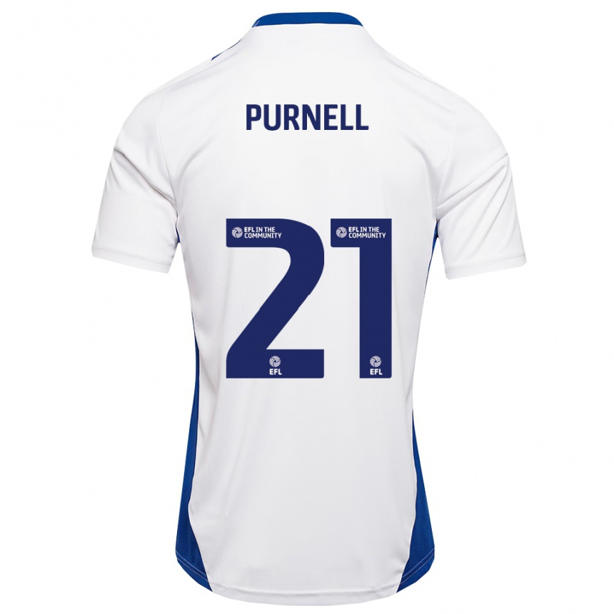 נשים כדורגל Grace Purnell #21 לבן כחול הרחק ג'רזי 2025/26