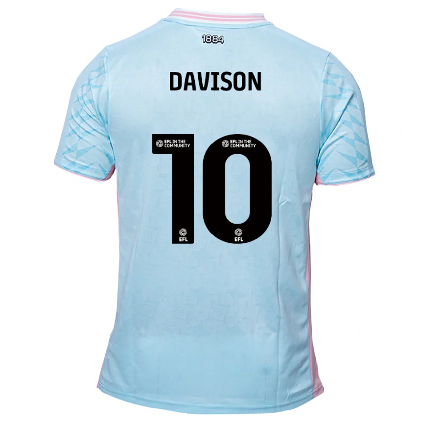 נשים כדורגל ג'וש דייוויסון #10 תכלת ורוד הרחק ג'רזי 2025/26