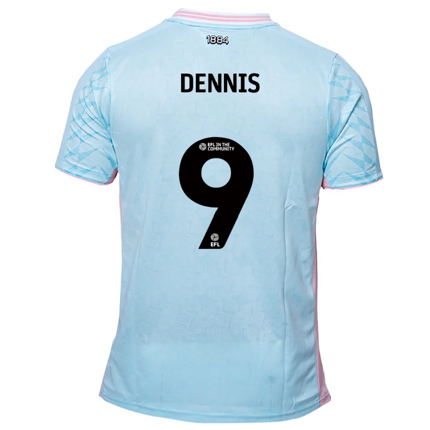 נשים כדורגל כריסטיאן דניס #9 תכלת ורוד הרחק ג'רזי 2025/26
