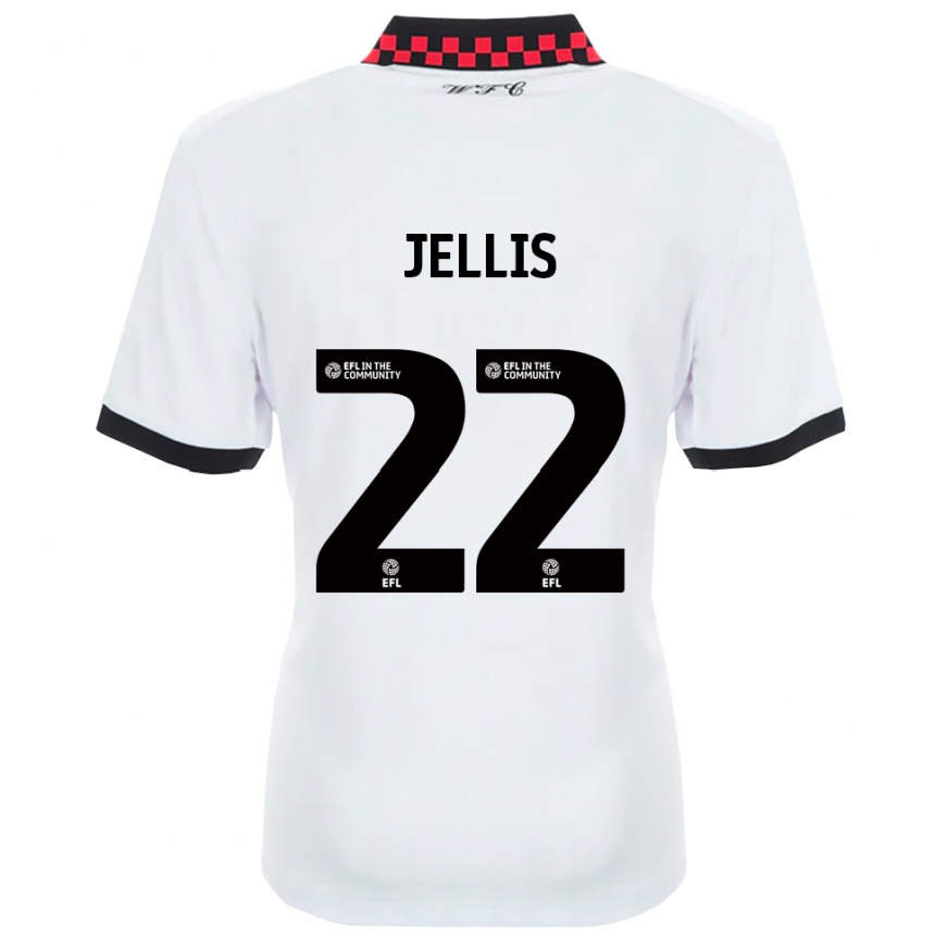 נשים כדורגל ג׳יימי ג׳ליס #22 לבן שחור הרחק ג'רזי 2025/26