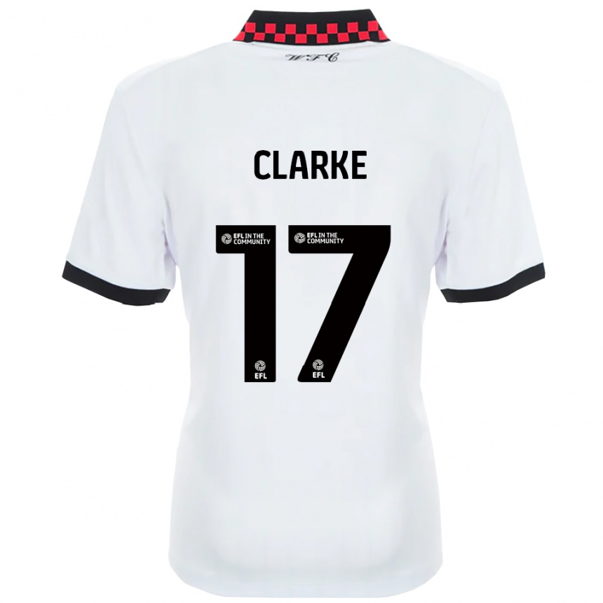 נשים כדורגל Courtney Clarke #17 לבן שחור הרחק ג'רזי 2025/26