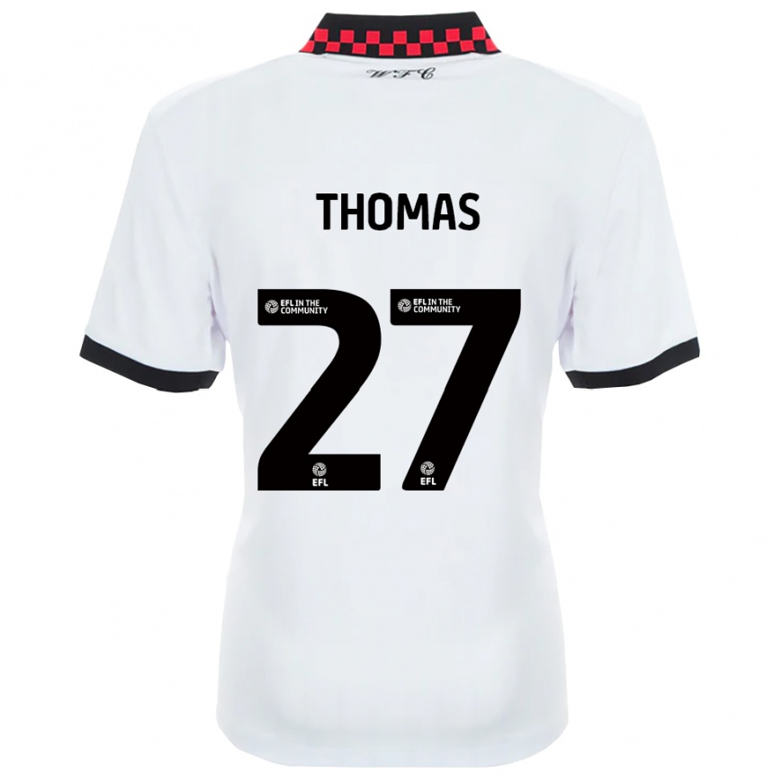 נשים כדורגל Dylan Thomas #27 לבן שחור הרחק ג'רזי 2025/26