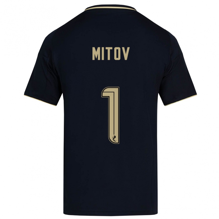 נשים כדורגל דימיטר מיטוב #1 כחול נייבי זהב הרחק ג'רזי 2025/26