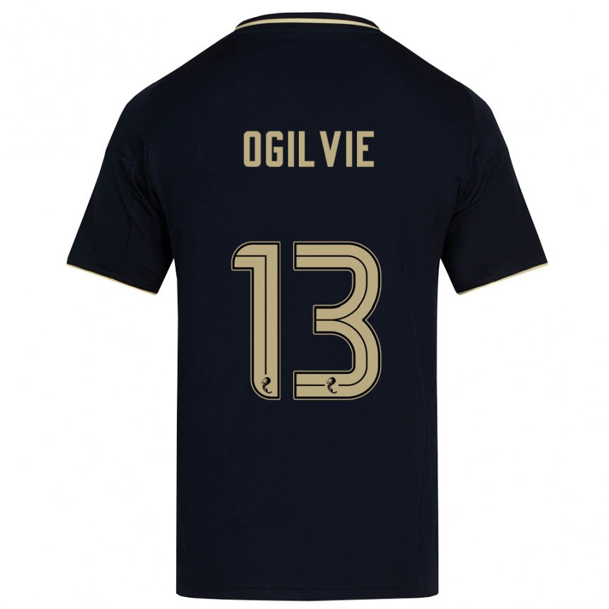 נשים כדורגל פרנצ'סקה אוגילבי #13 כחול נייבי זהב הרחק ג'רזי 2025/26