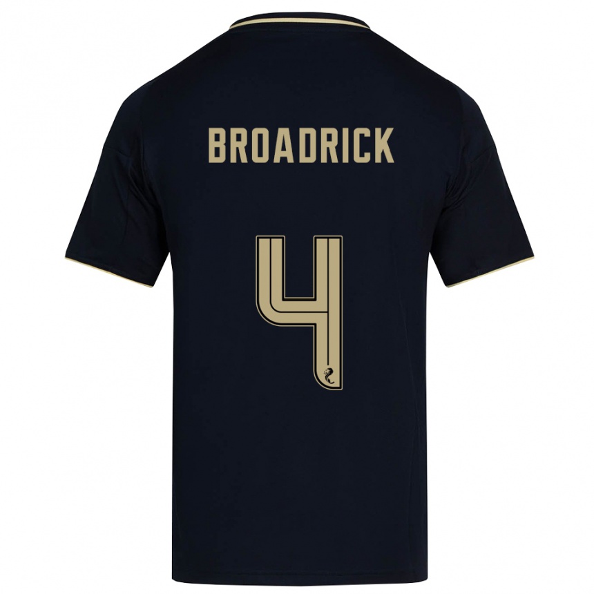 נשים כדורגל ג'סיקה ברודריק #4 כחול נייבי זהב הרחק ג'רזי 2025/26