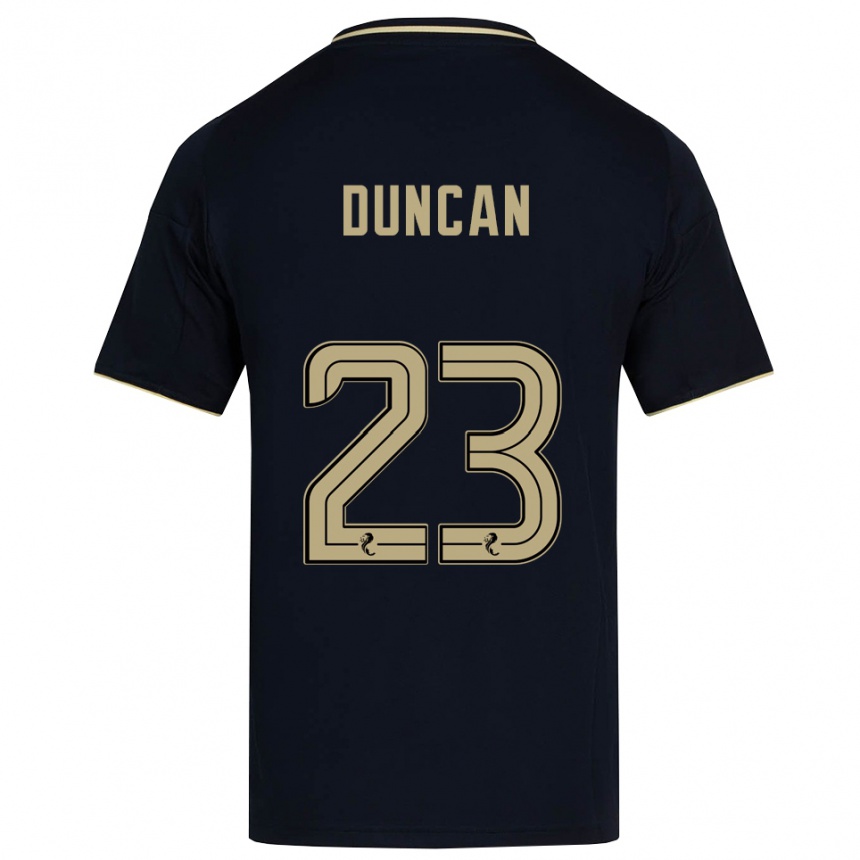 נשים כדורגל ראיין דאנקן #23 כחול נייבי זהב הרחק ג'רזי 2025/26