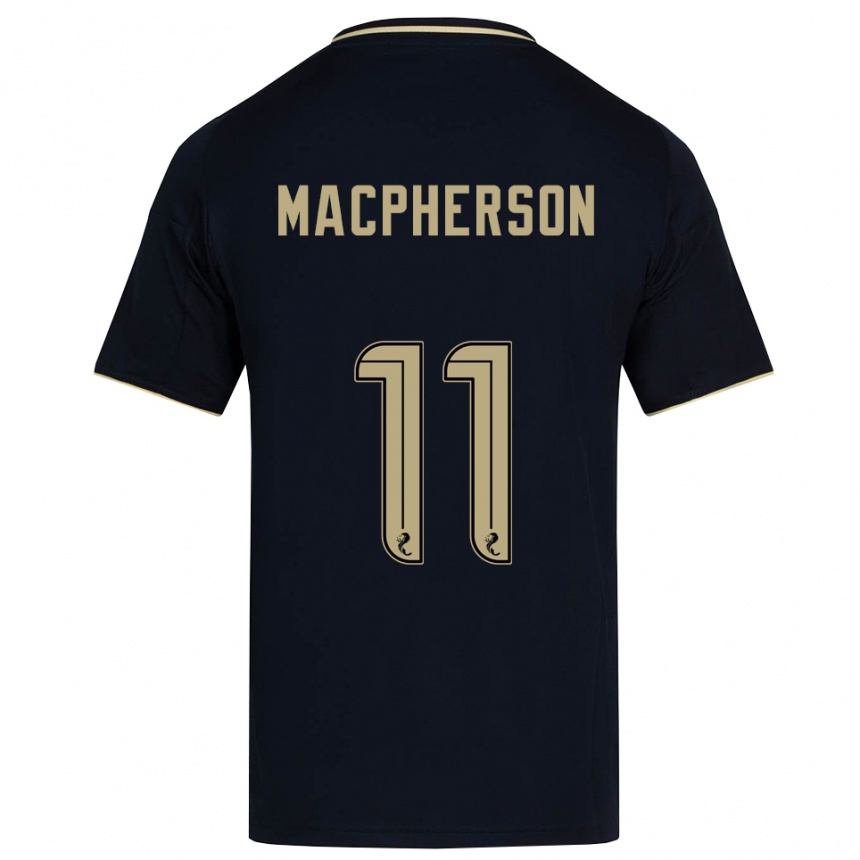 נשים כדורגל Keira Macpherson #11 כחול נייבי זהב הרחק ג'רזי 2025/26