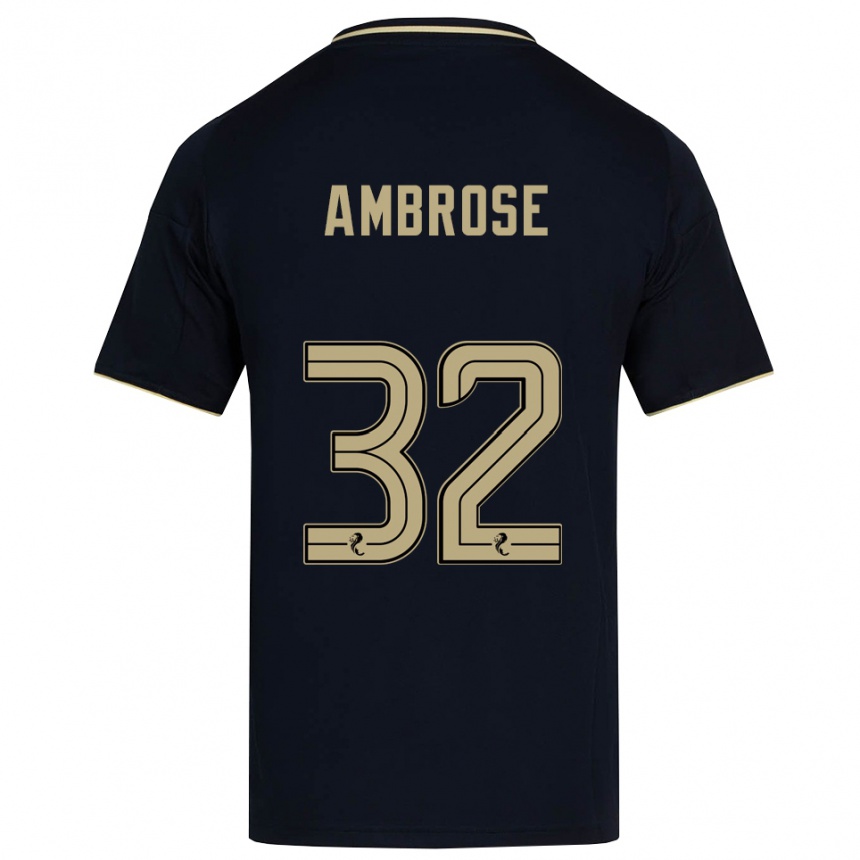 נשים כדורגל פיטר אמברוז #32 כחול נייבי זהב הרחק ג'רזי 2025/26