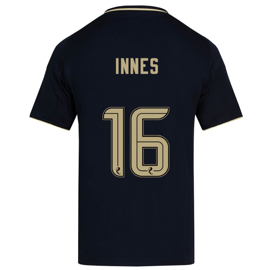 נשים כדורגל חנה אינס #16 כחול נייבי זהב הרחק ג'רזי 2025/26